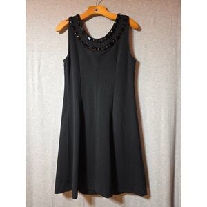 Target Limited Edition Black Jeweled Neckline Sleeveless Shift Dress Womens M